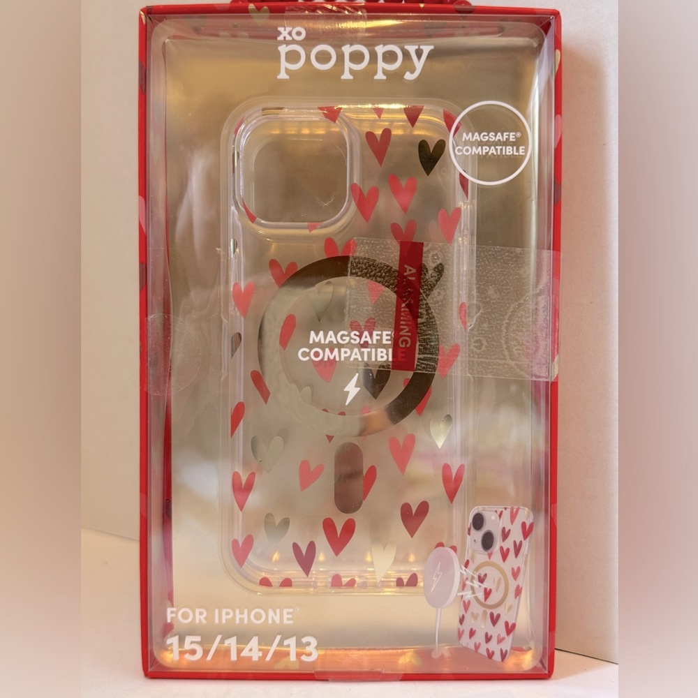Poppy Heart Design iPhone 15/14/13 Case